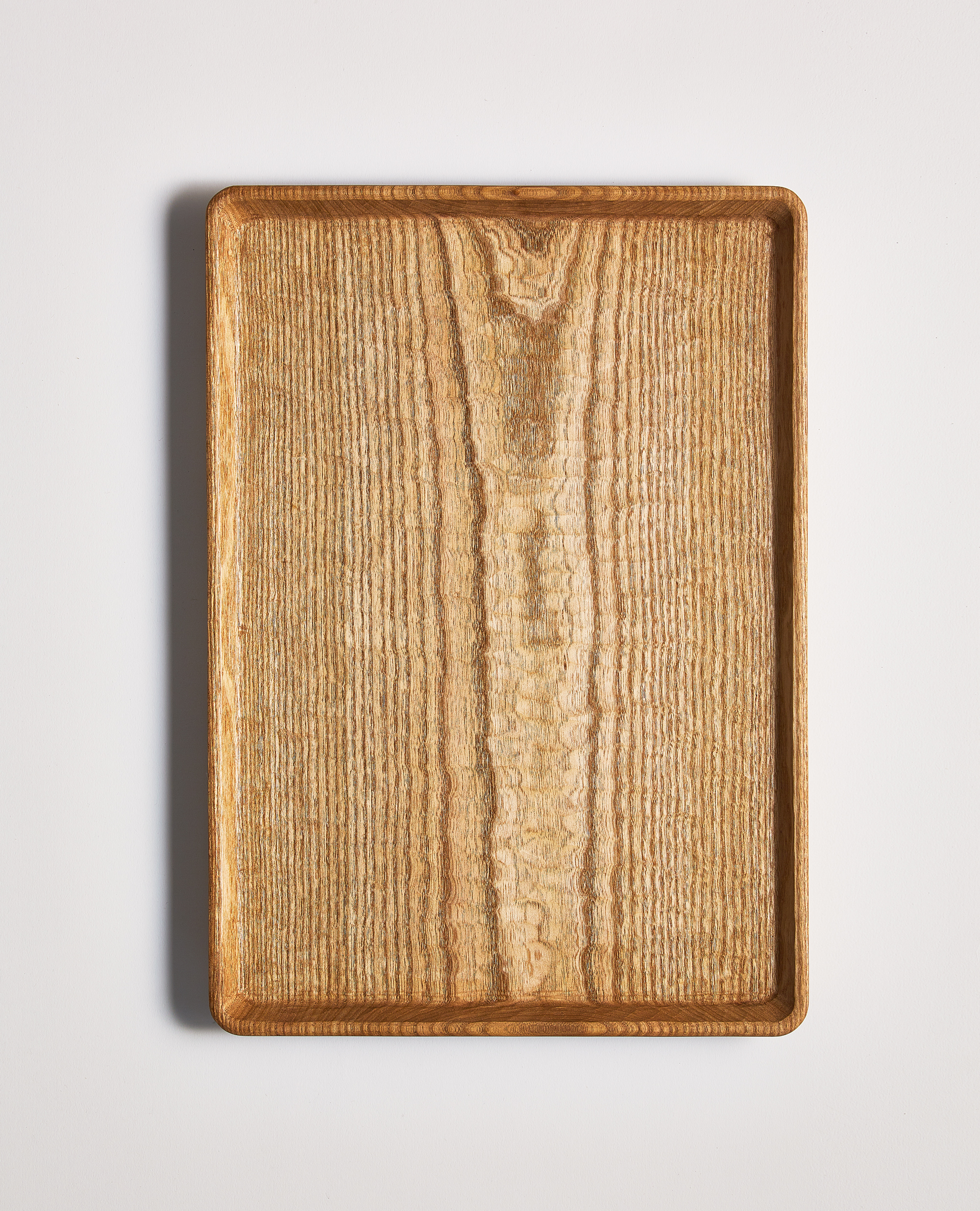 Wood rectangular glass nano finished thick wooden tray by Ryuji Mitani