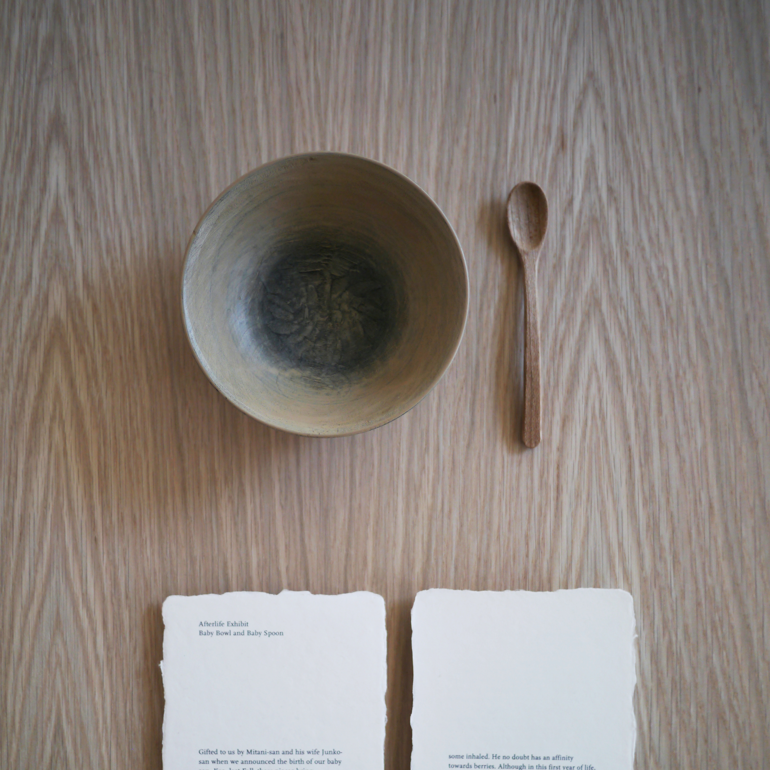 Urushi Baby Bowl and Wood Baby Spoon by Ryuji Mitani