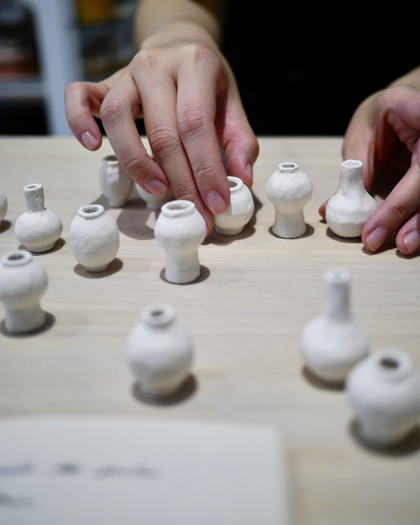 Dani Sujin Lee Studio x Nalata Nalata Mini Group Vase Collaboration - cluster of hand form vases not yet fired
