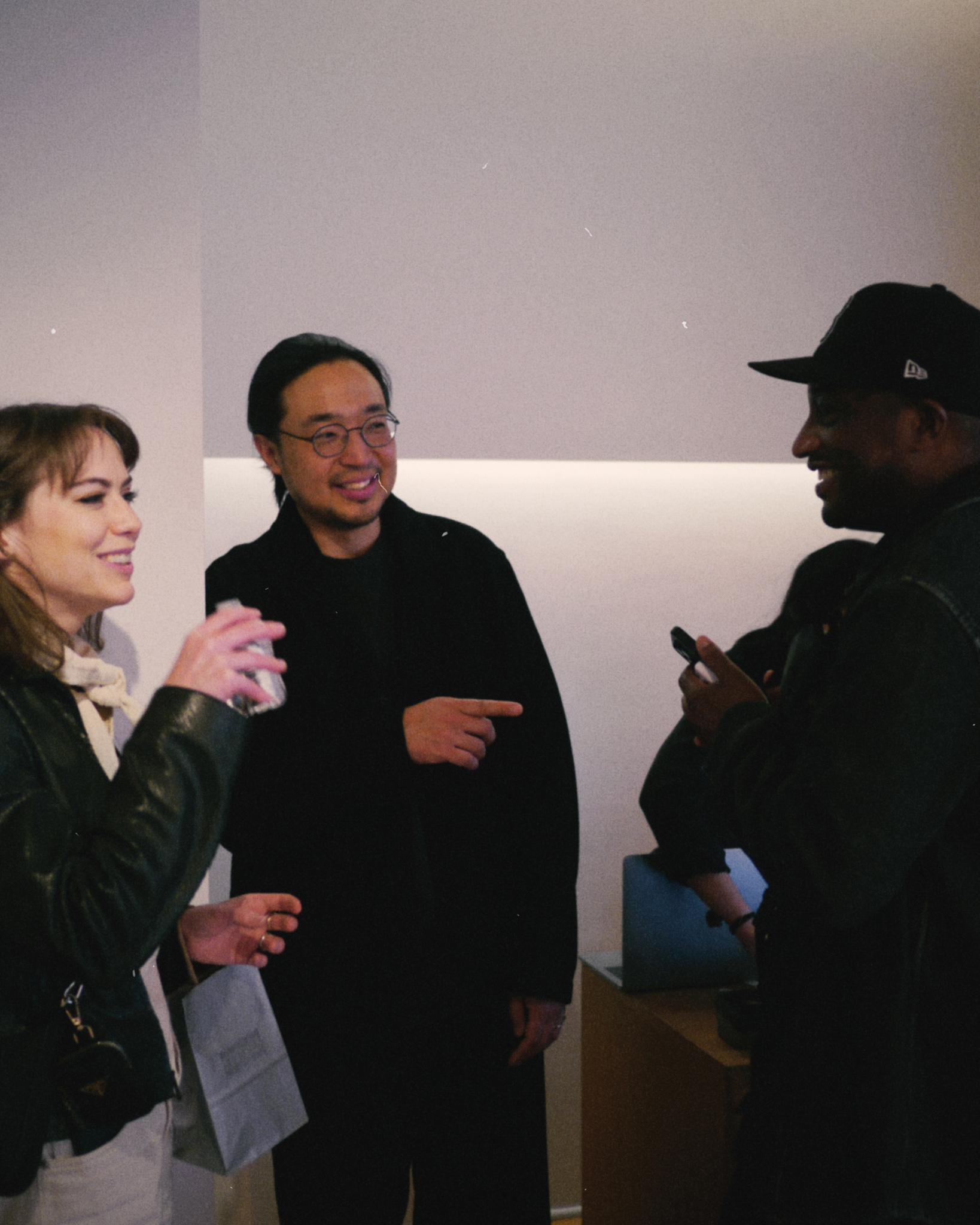 Paul Lewis chatting with guests at Casting Light exhibition at Nalata Nalata