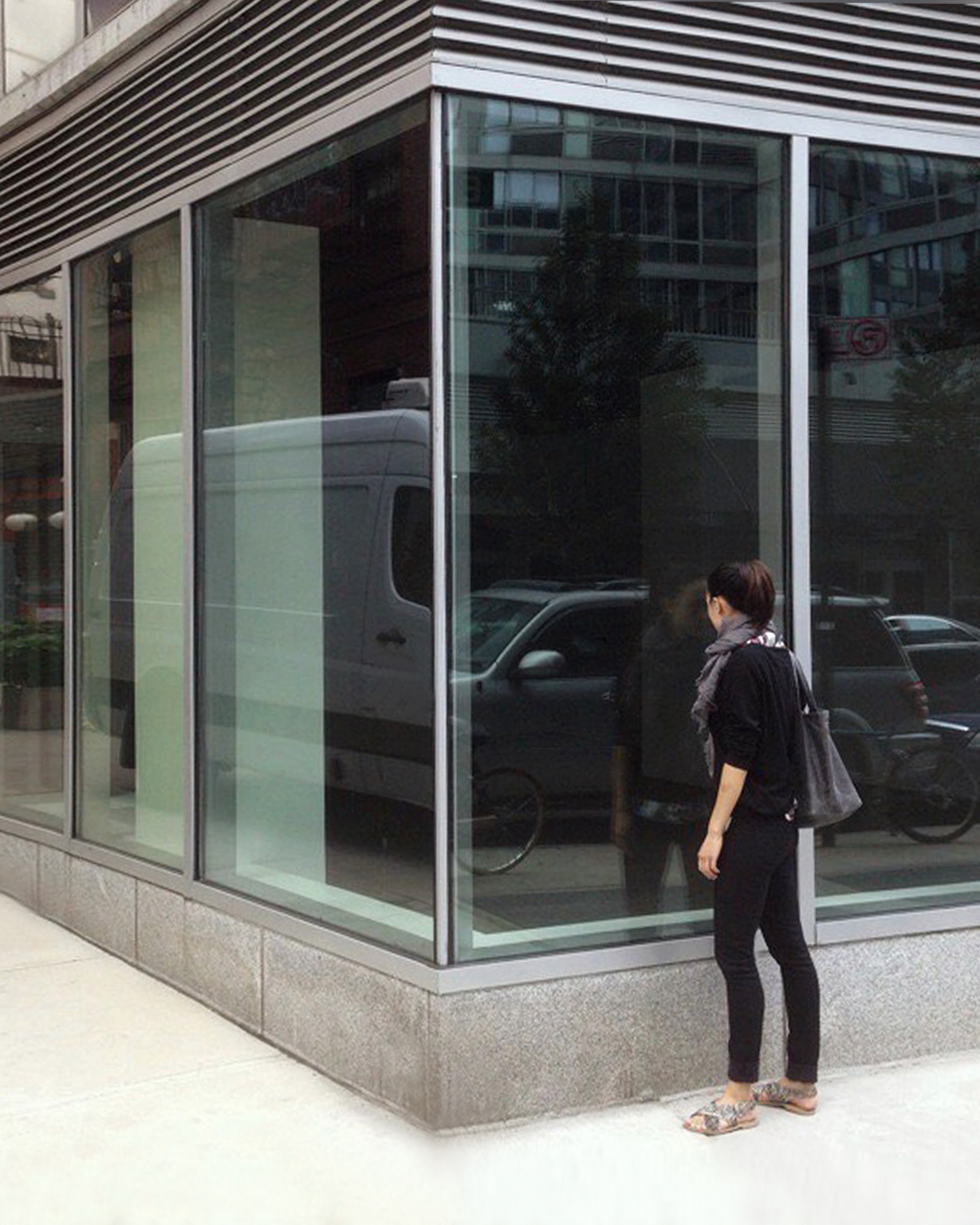 Angélique looking into empty rental space which will soon become Nalata Nalata