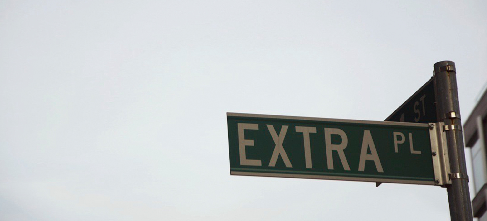 2 Extra Place street sign outside Nalata Nalata