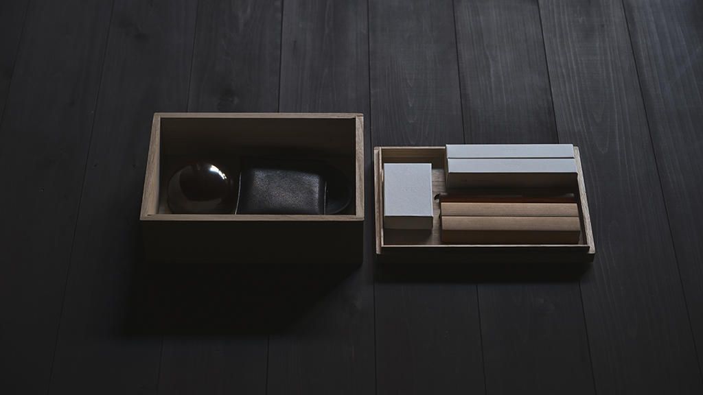 Nezen Iwata box set of sleep and rest tools like sound bowls and incense holders