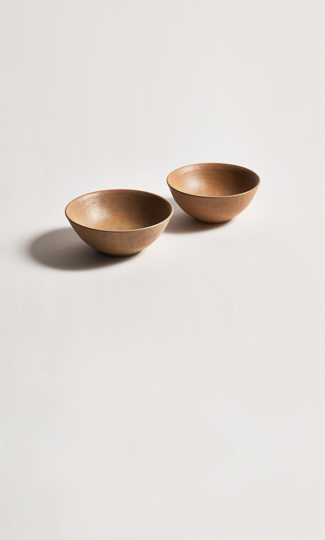 Ryuji Mitani lacquered wood baby bowl side by side
